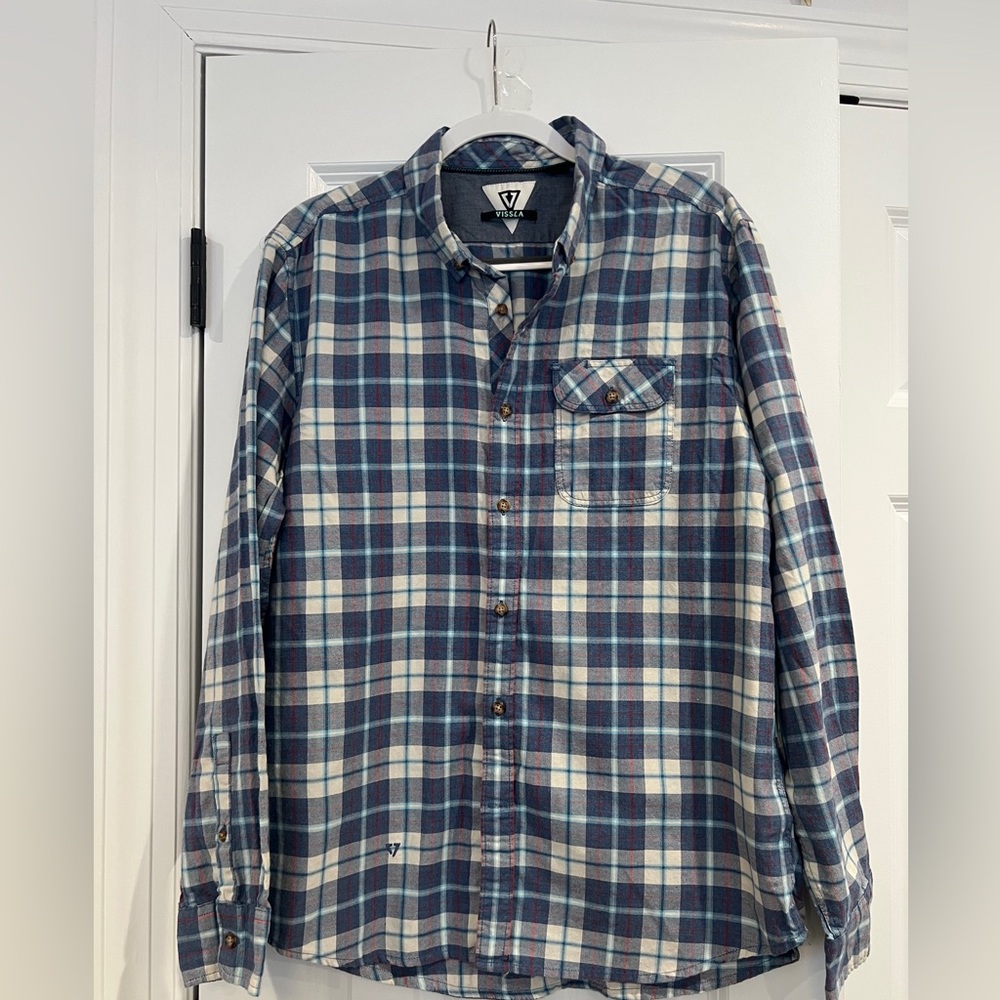 VISSLA Men's Casual Plaid Shirt